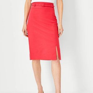 Ann Taylor Belted Pencil Skirt in Stretch Cotton (NWT), Size 6